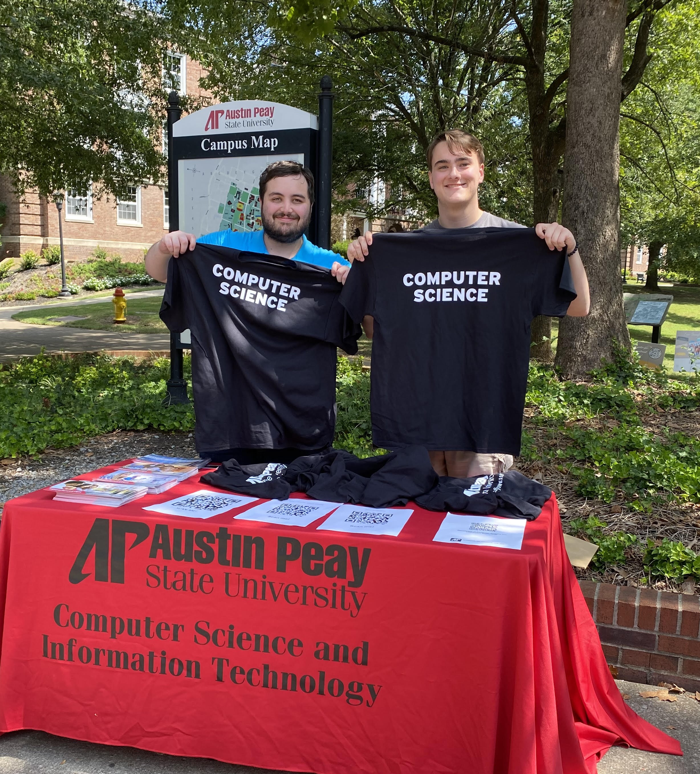 A Picture of me in front of a APSU computer science table